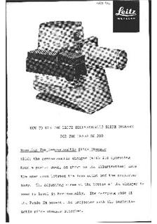 Leica Prado SM manual. Camera Instructions.